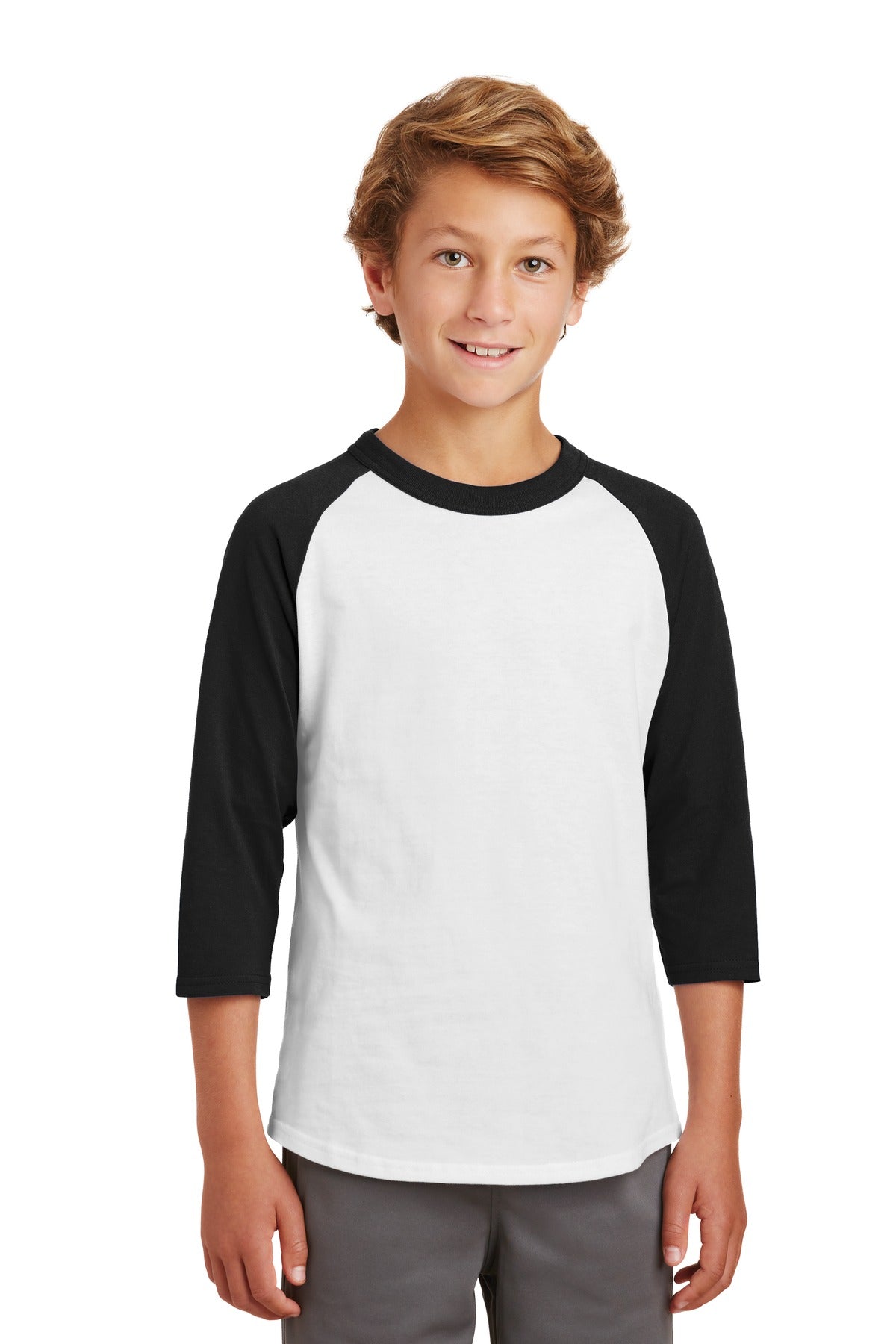 Youth Colorblock Raglan Jersey - White / Black