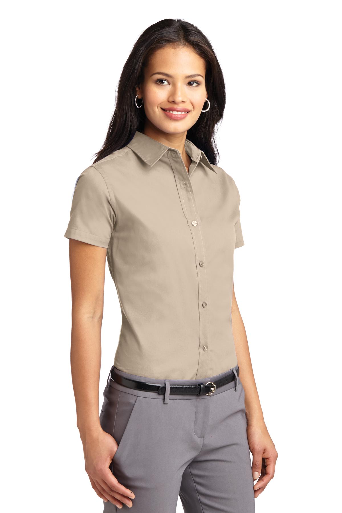 Women's Short Sleeve Easy Care Shirt - Stone