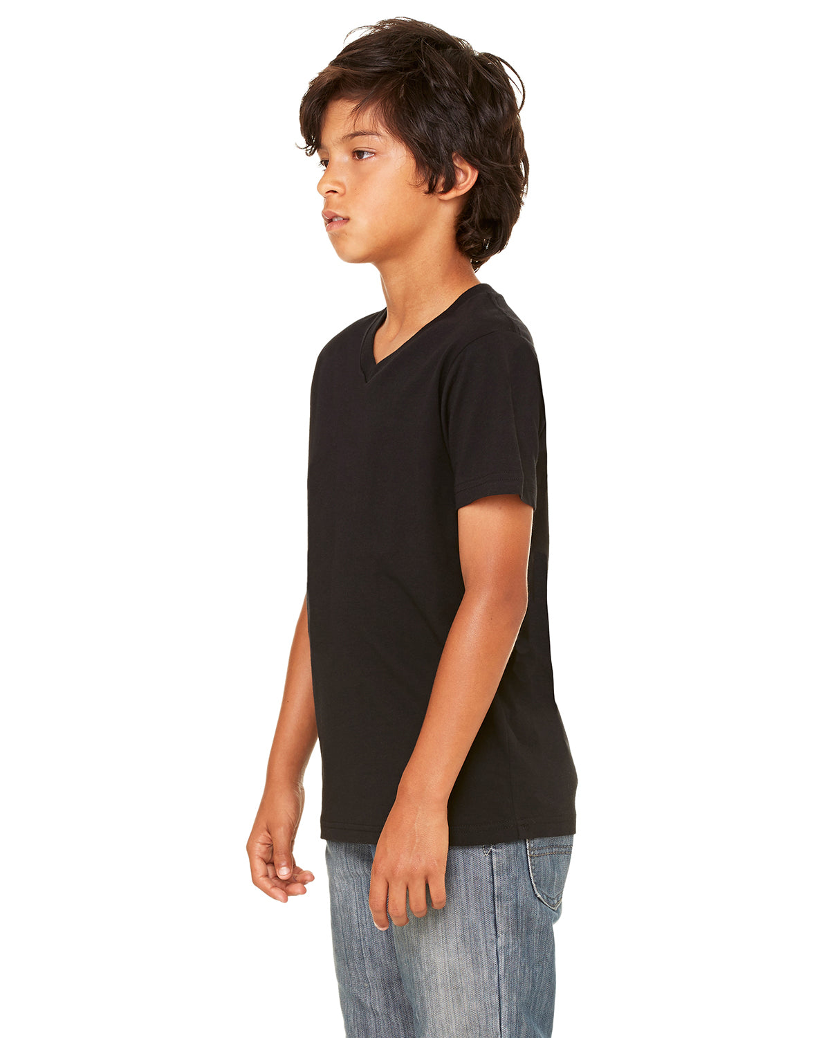 Youth Jersey Short-Sleeve V-Neck T-Shirt - Black
