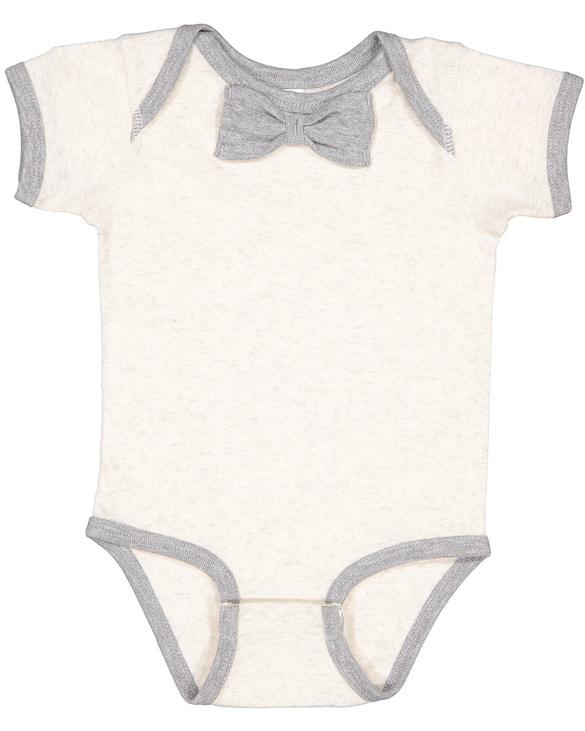 Infant Baby Rib Bow Tie Bodysuit - Natural Heather / Heather