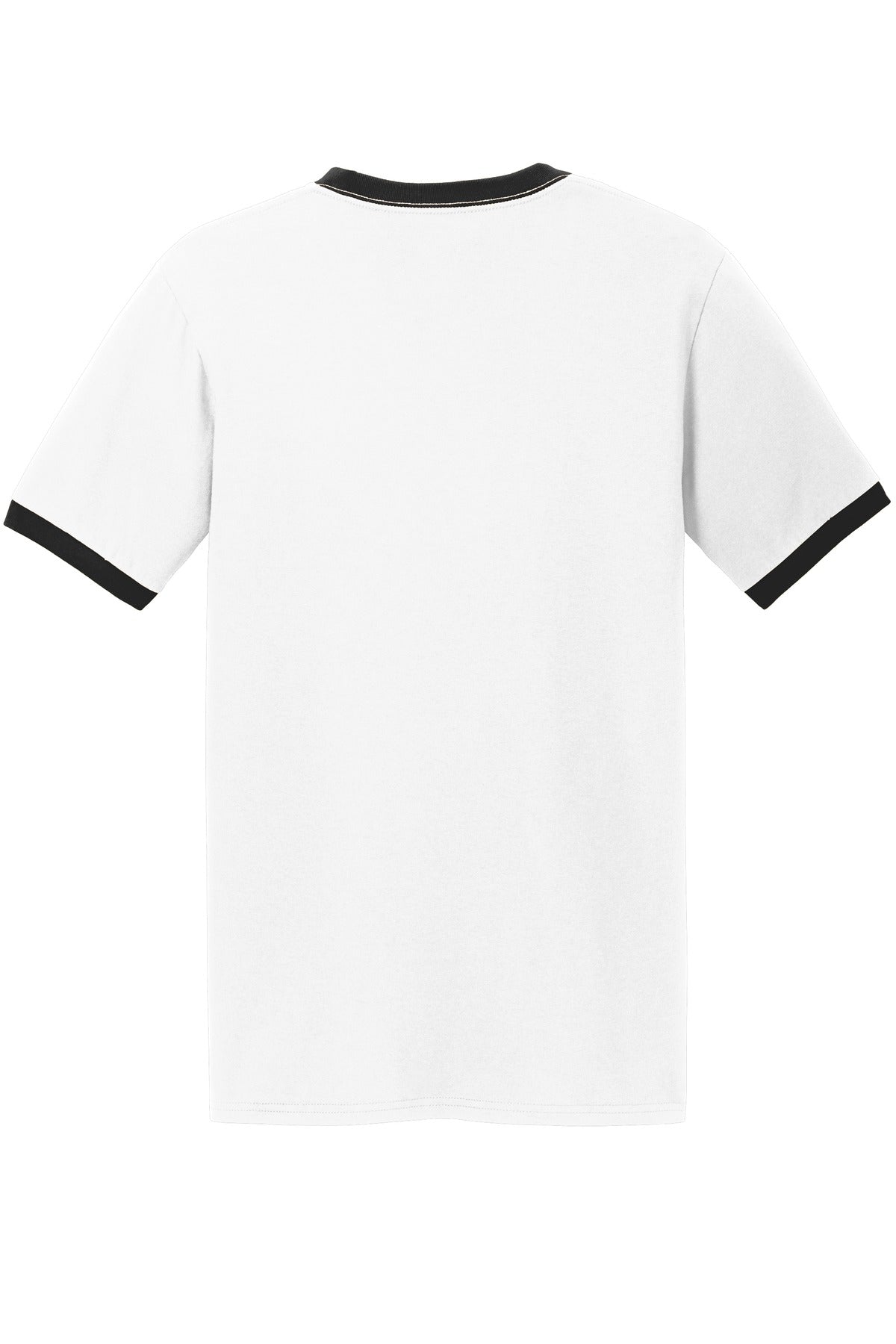 Unisex Core Cotton Ringer Tee - White / Jet Black