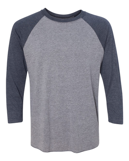 Unisex Triblend 3/4-Sleeve Raglan - Vintage Navy / Premium Heather