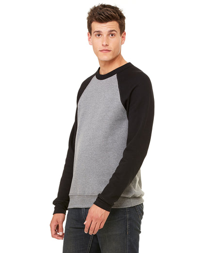 Unisex Sponge Fleece Raglan Sweatshirt - Heather Deep / Black