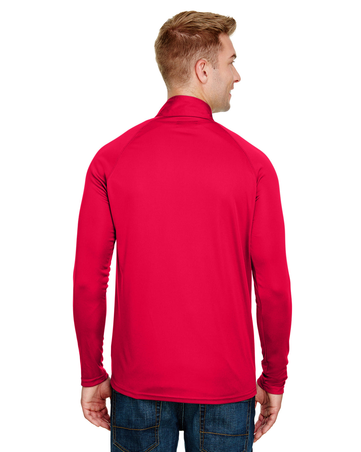 Unisex Daily Polyester 1/4 Zip - Scarlet