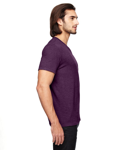 Unisex Triblend V-Neck T-Shirt - Heather Aubergine
