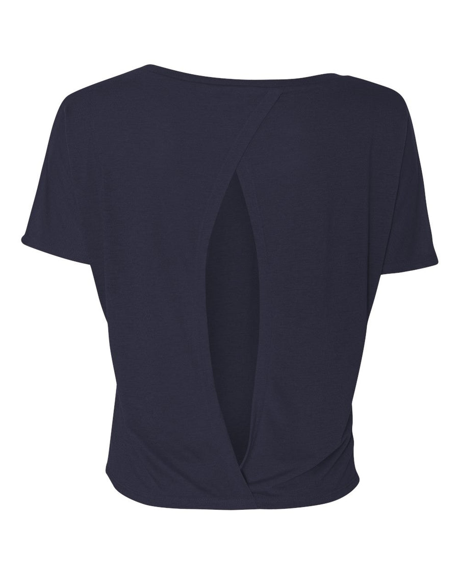 Women's Flowy Open Back Tee - Midnight