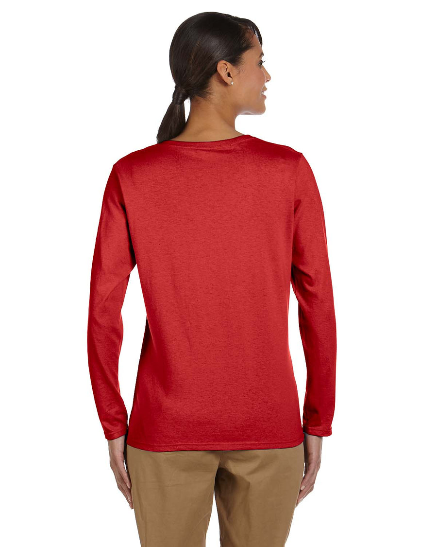 Ladies' Heavy Cotton™ 5.3 oz. Long-Sleeve T-Shirt - Red