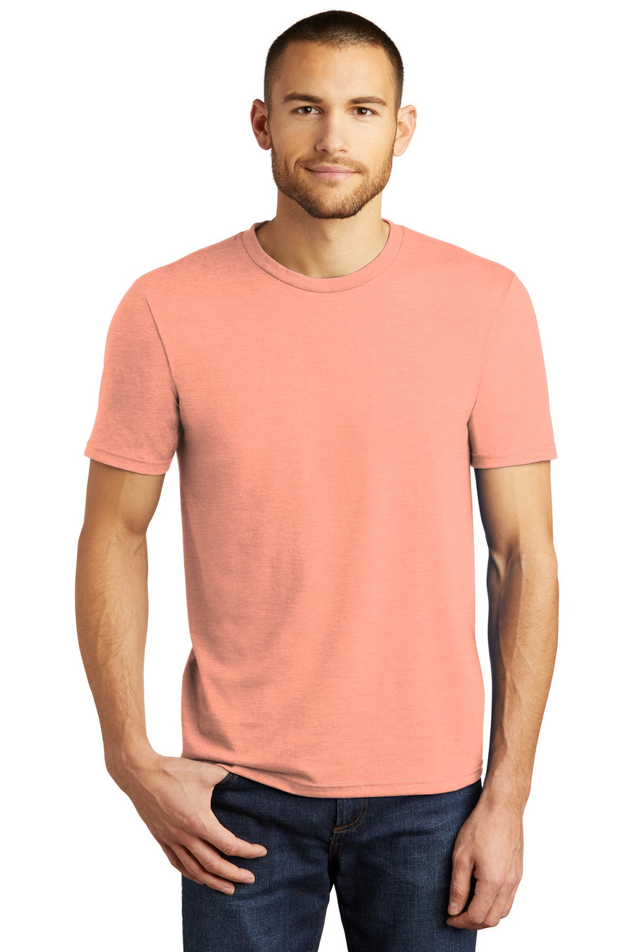 Unisex Perfect Tri Tee - Heather Dusty Peach