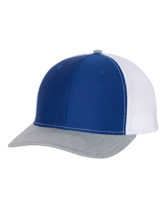 Snapback Trucker Cap - Royal / White / Heather Gray