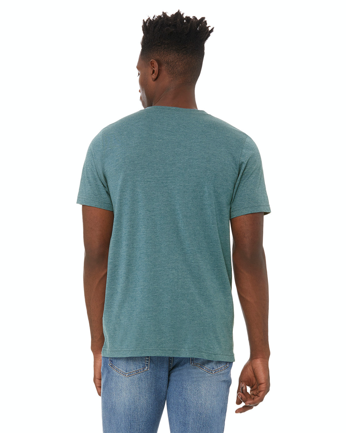 Unisex Jersey Short-Sleeve V-Neck T-Shirt - Heather Deep Teal