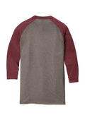 Unisex Perfect Tri 3/4-Sleeve Raglan - Maroon Fr / Gray French