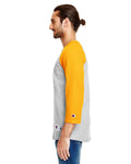 Unisex Raglan T-Shirt - Oxford Gray Heather / Gold
