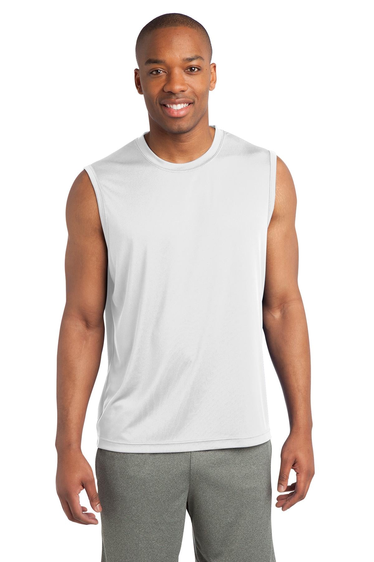 Men's Sleeveless PosiCharge Competitor Tee - White