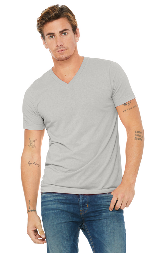 Unisex Jersey Short-Sleeve V-Neck T-Shirt - Silver