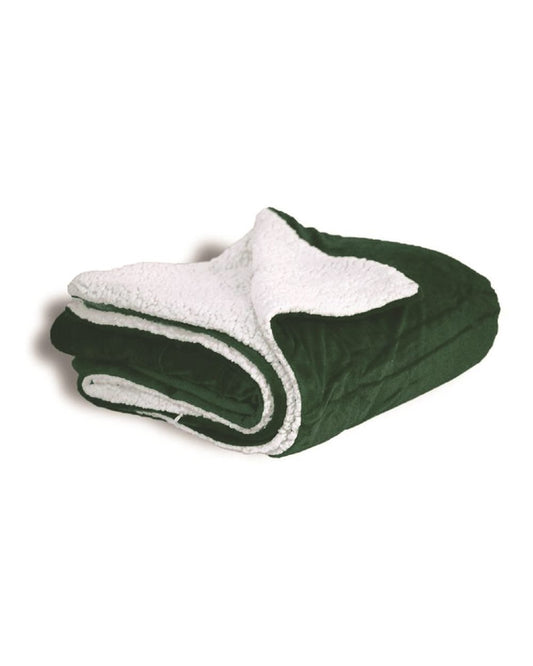 Mink Sherpa Blanket - Forest Green