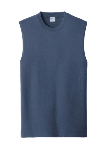 Unisex Core Cotton Sleeveless Tee - Navy