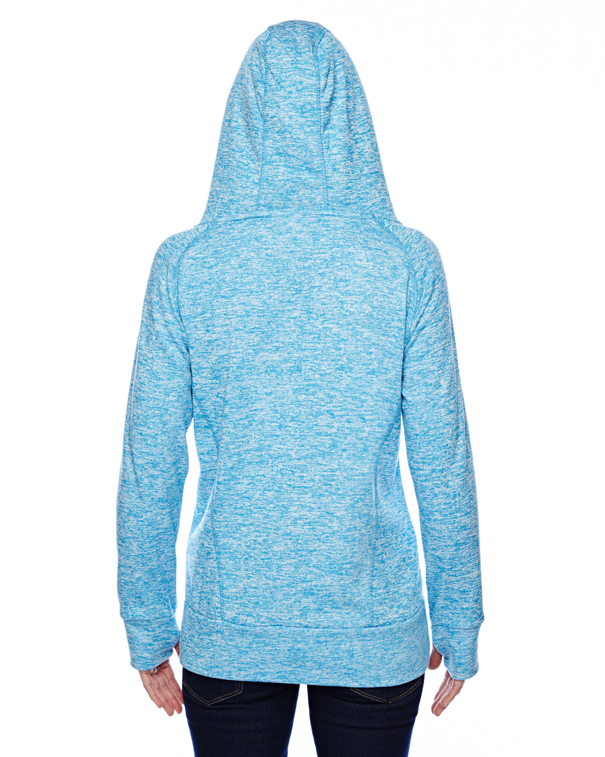 Women's Cosmic Contrast Fleece Hoodie - Electric Blue / Neon Green