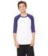 All Sport Y3229 - Youth Baseball T-Shirt - White / Sport Navy
