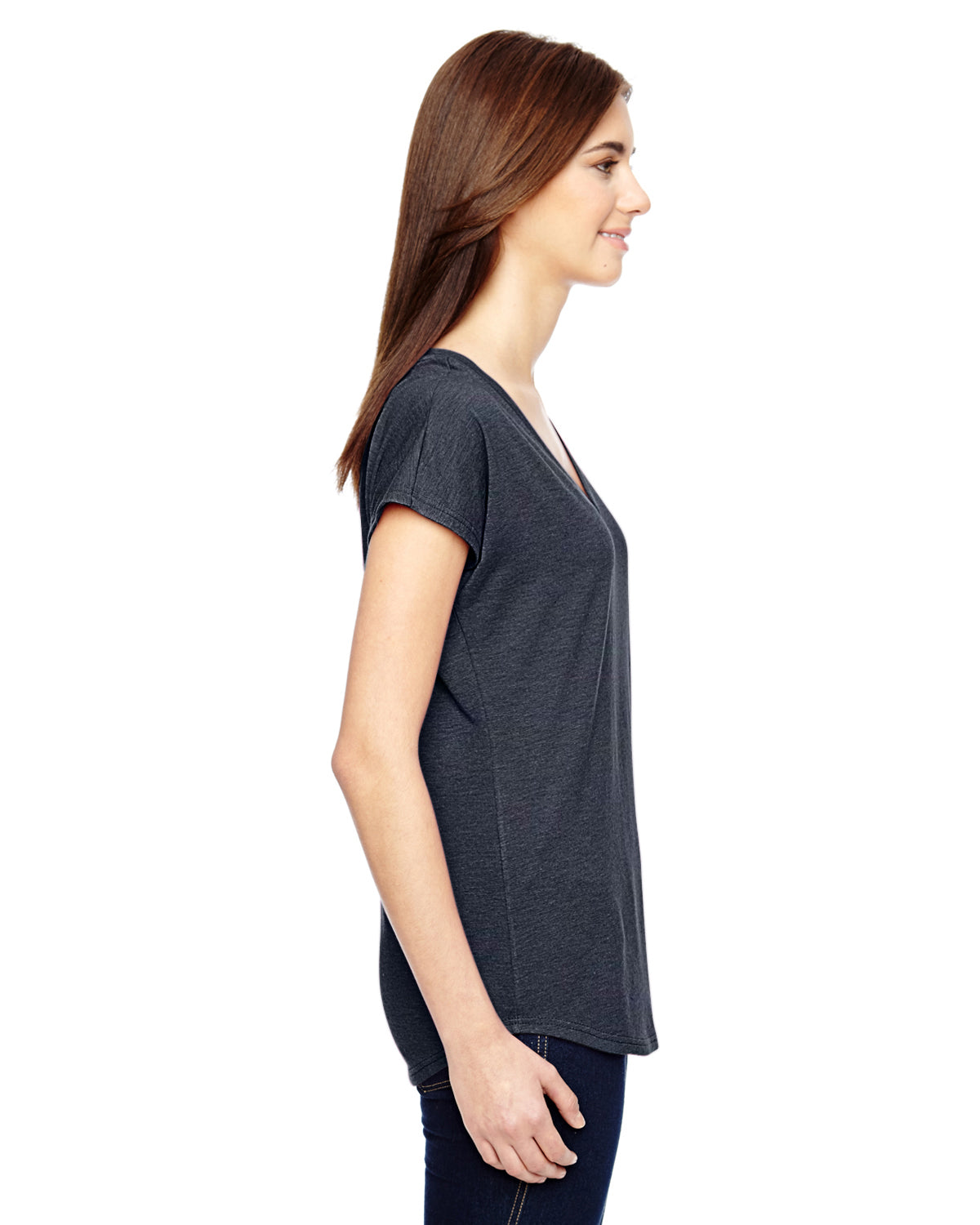 Women's Triblend V-Neck T-Shirt - Heather Navy