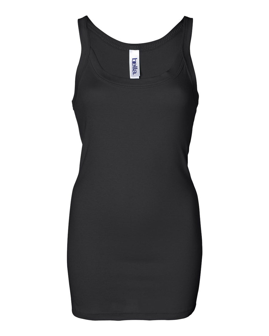 Women's Sheer Mini Rib Thin Strap Tank - Black