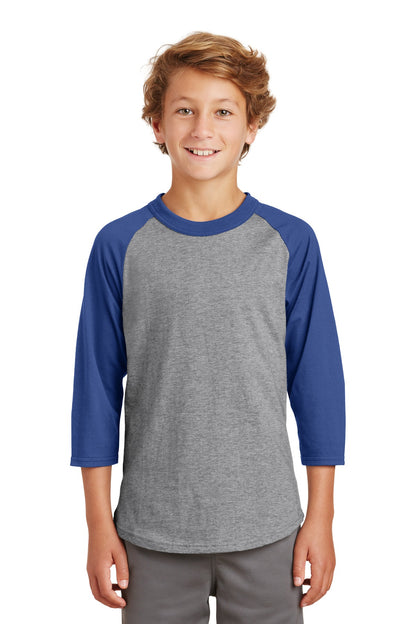 Youth Colorblock Raglan Jersey - Heather / Gray / Royal