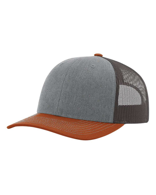 Snapback Trucker Cap - Heather Gray / Charcoal / Dark Orange