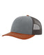 Richardson 112 - Snapback Trucker Cap - Heather Gray / Charcoal / Dark Orange