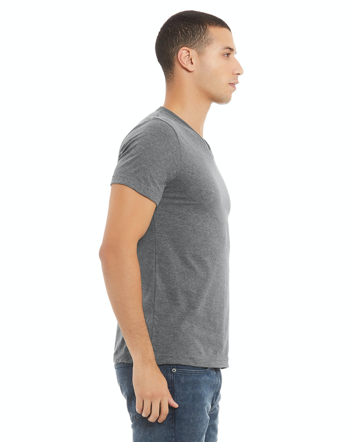 Unisex Jersey Short-Sleeve V-Neck T-Shirt - Heather Deep