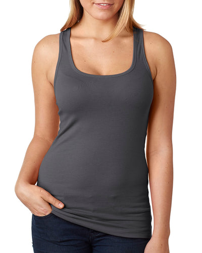 Women's Spandex Jersey Racerback Tank - Dark Gray