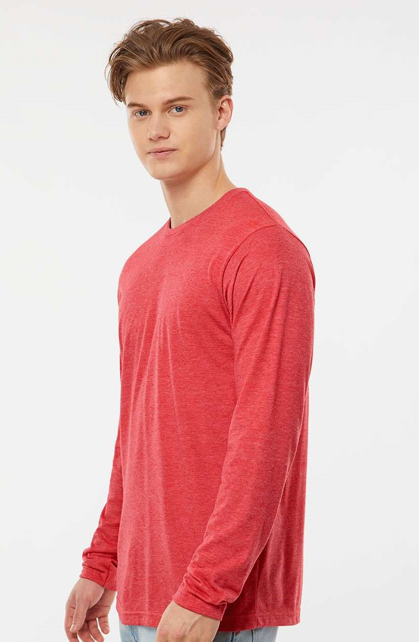 Unisex Poly-Rich Long Sleeve Tee - Heather Red