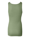 Women's Sheer Mini Rib Tank - Moss Green