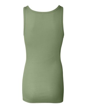 Women's Sheer Mini Rib Tank - Moss Green