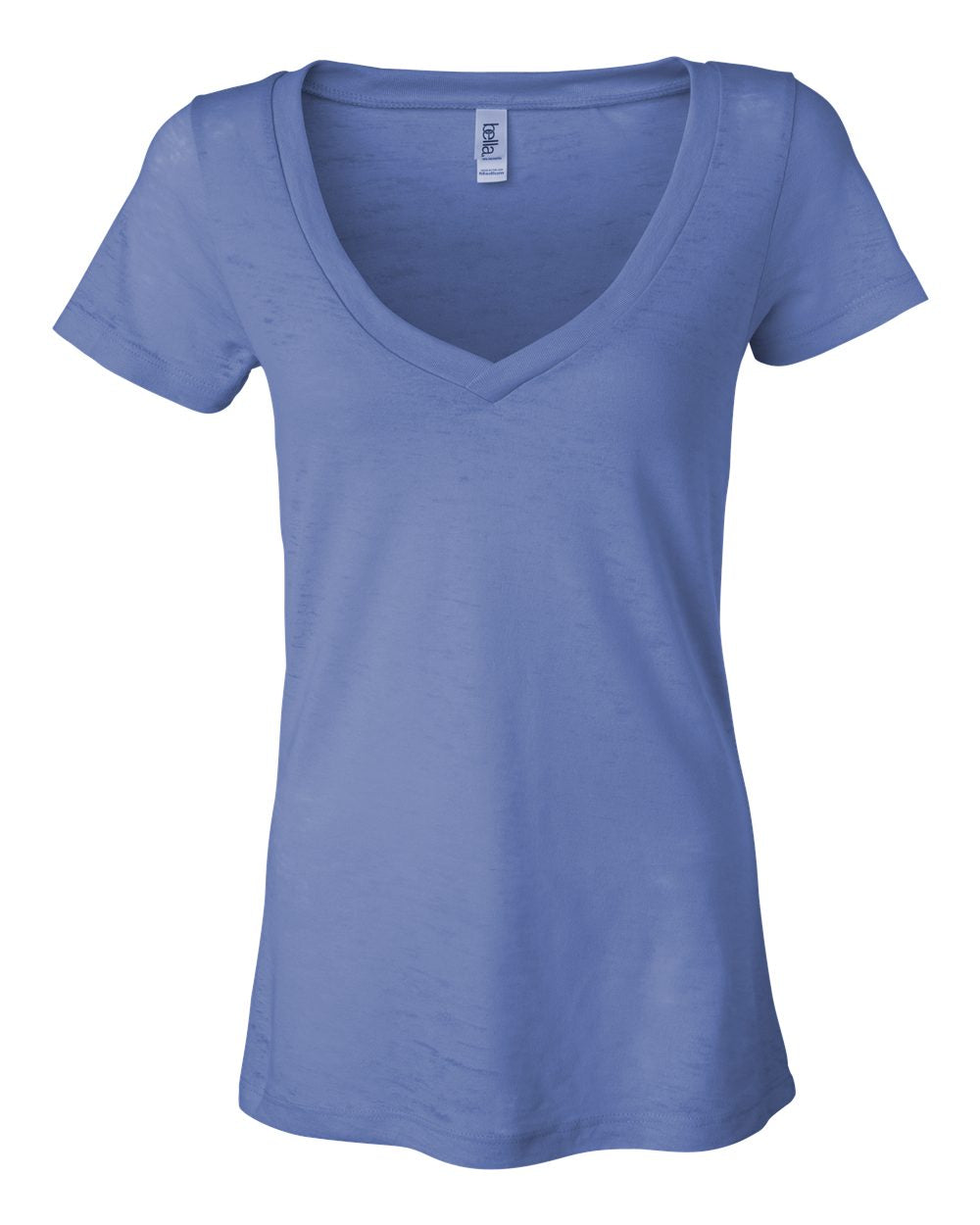 Women's Burnout V-Neck Tee - Steel Blue