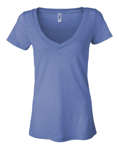 Women's Burnout V-Neck Tee - Steel Blue
