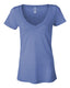 Bella + Canvas 8605 - Women's Burnout V-Neck Tee - Steel Blue