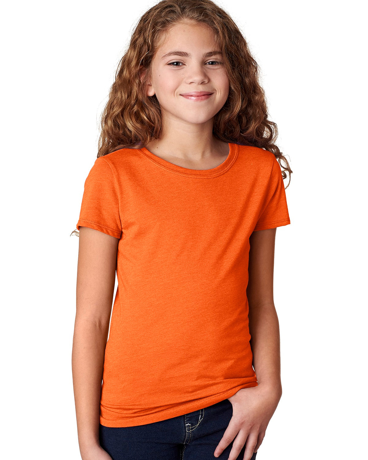 Girl's Youth Princess CVC T-Shirt - Orange