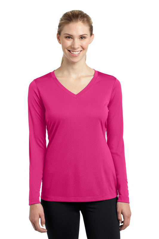 Women's Long Sleeve PosiCharge Competitor V-Neck Tee - Pink Raspberry
