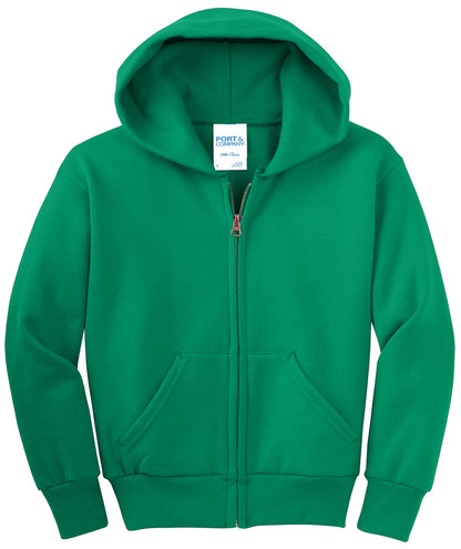 Youth Core Fleece Full-Zip Hoodie - Kelly