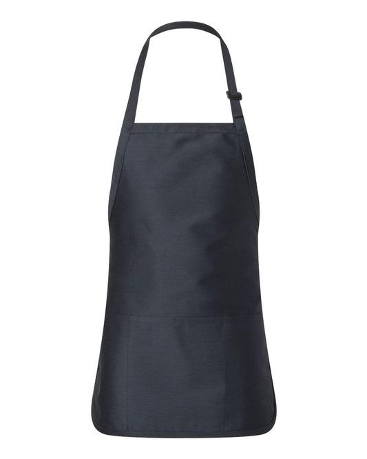 Full-Length Apron with Pouch Pocket - Navy