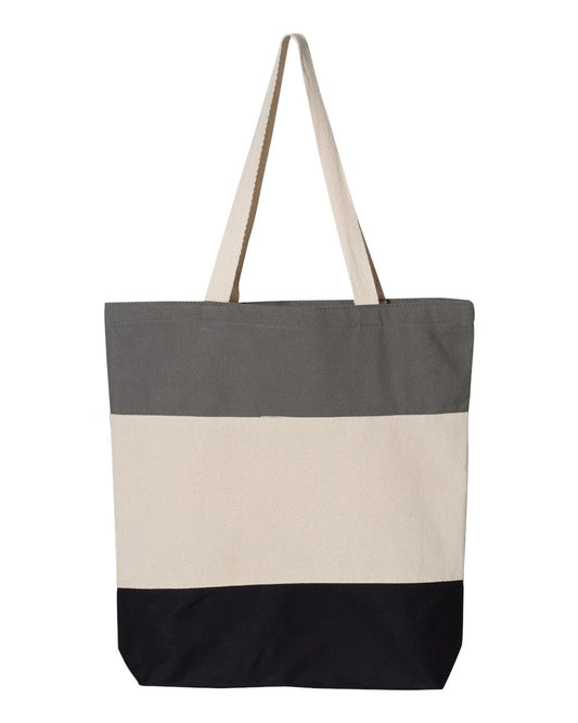 11L Tri-Color Tote - Black / Natural / Light Gray