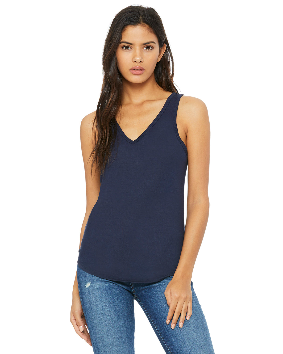 Women's Flowy V-Neck Tank - Midnight
