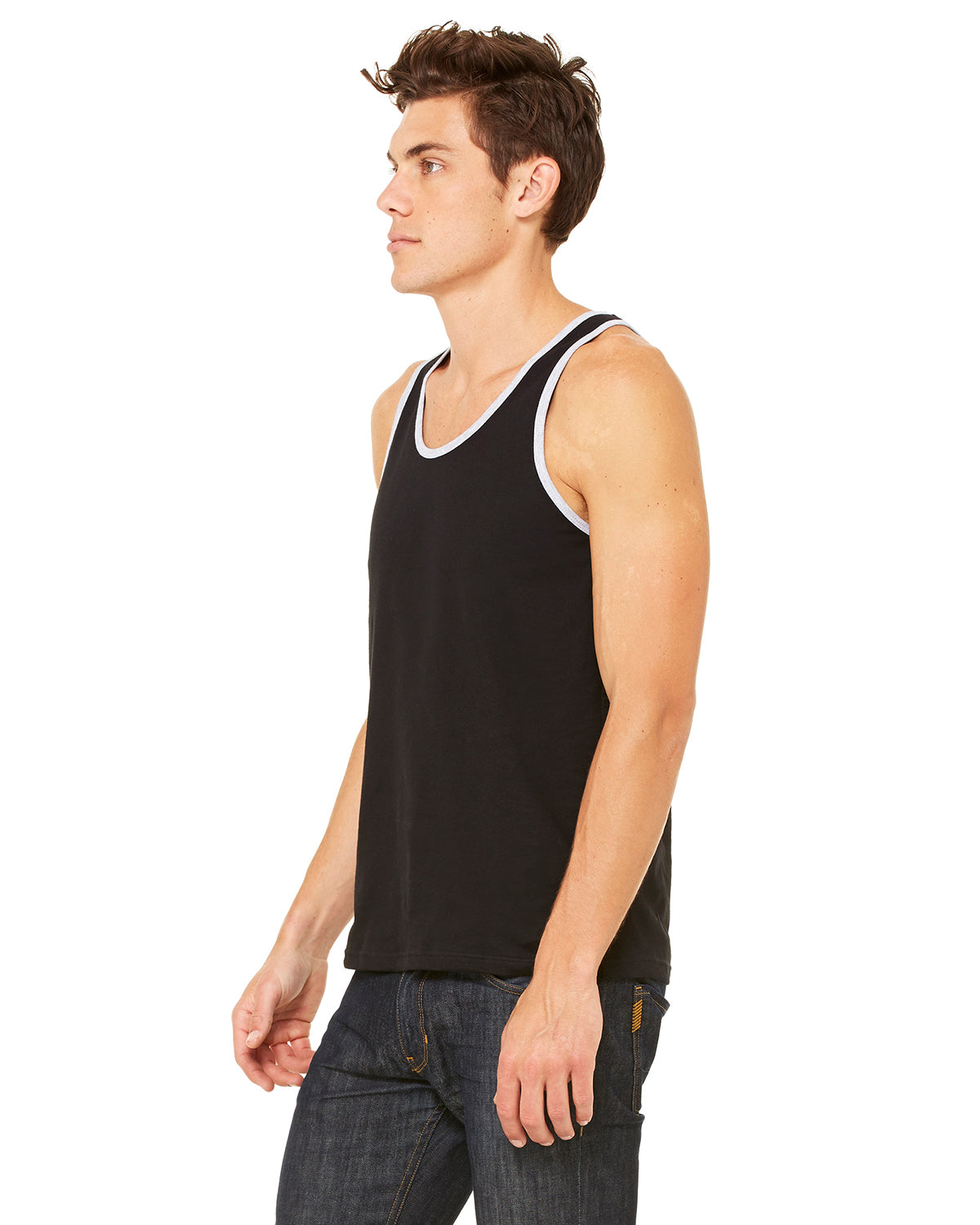 Unisex Jersey Tank - Black / Heather Athletic