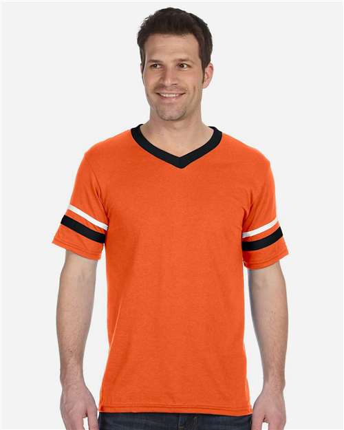 Augusta Sportswear 360 Orange/ Black/ White — on model front