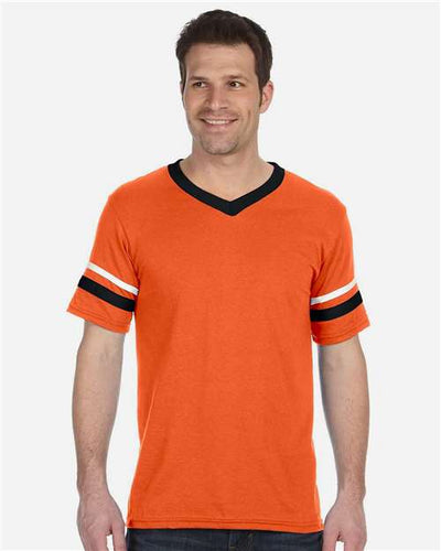 Augusta Sportswear 360 Orange/ Black/ White — on model front