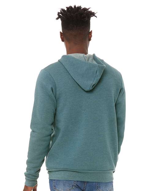 BELLA + CANVAS 3739 Heather Deep Teal — on model back