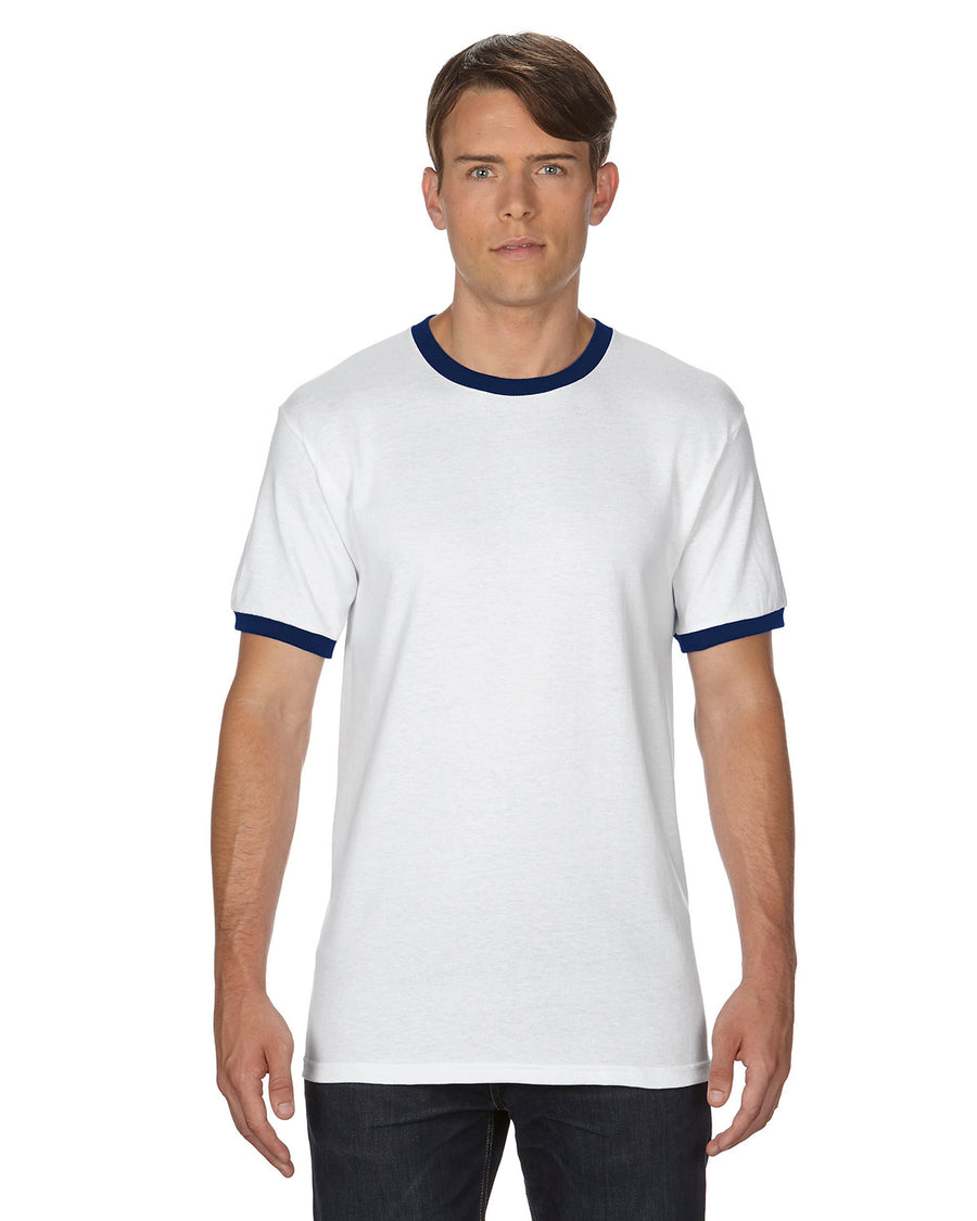 Unisex Ringer T-Shirt - White / Navy