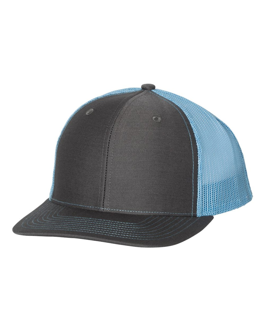 Snapback Trucker Cap - Charcoal / Columbia Blue
