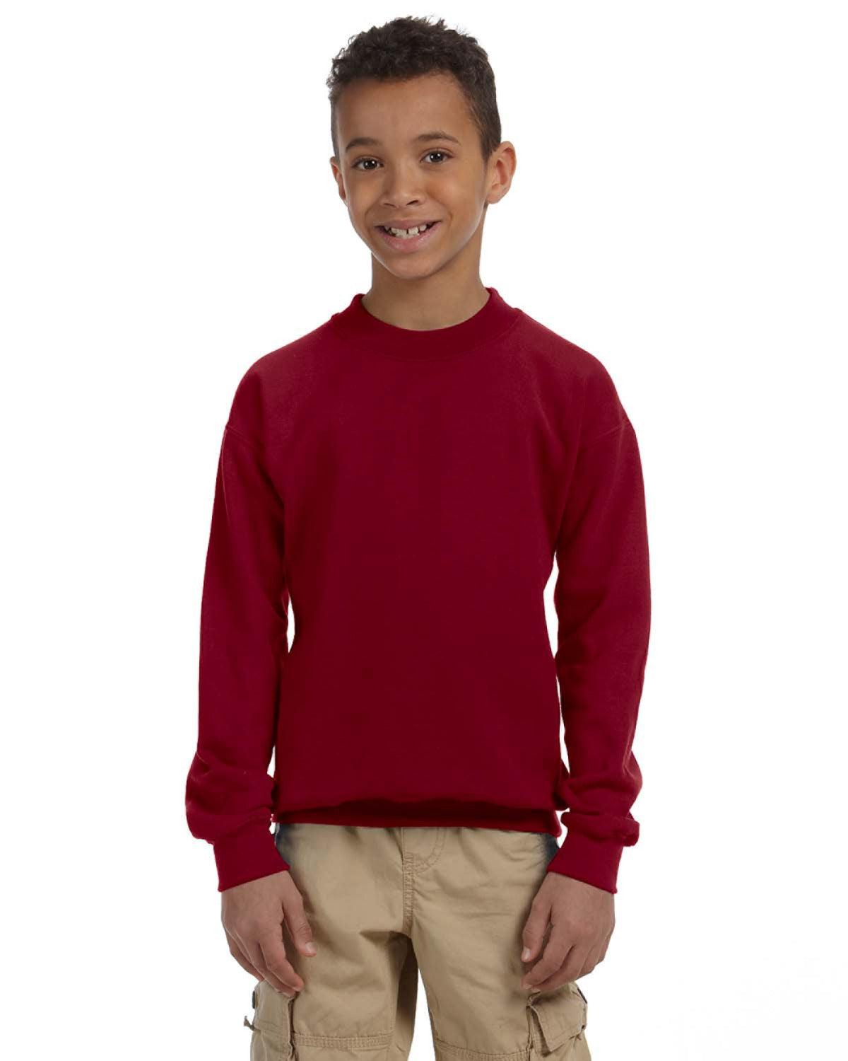 Youth Heavy Blend��� 50/50 Fleece Crew - Garnet
