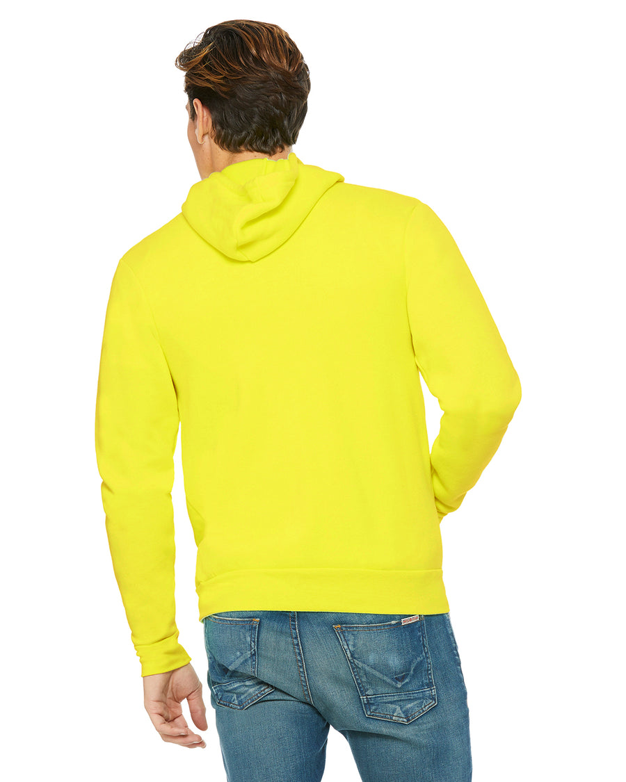 Unisex Poly-Cotton Sponge Fleece Full-Zip Hoodie - Neon Yellow
