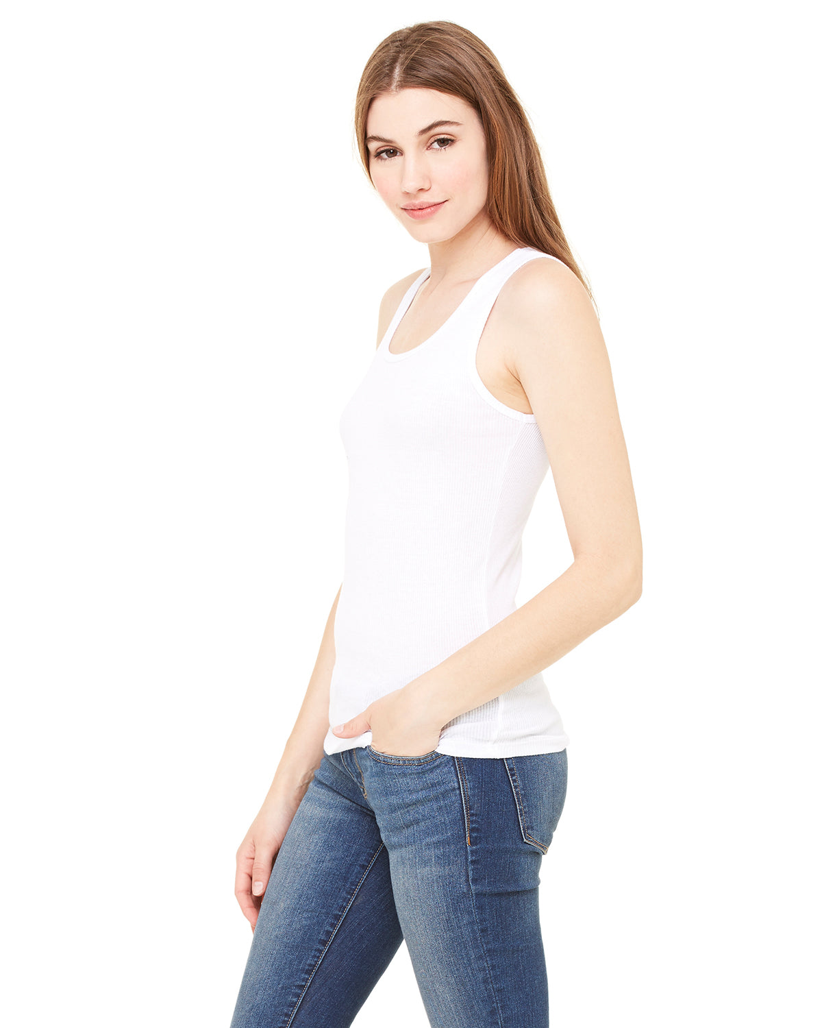 Women's 2x1 Rib Tank - White